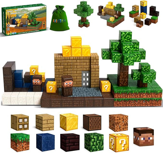 Magnetic Blocks 128PCS - Magnetic Tiles Building Blocks Toddler Toys STEM Sensory Outdoor Toys for 3+ Year Old Boys & Girls, Creative Kids Games Kids