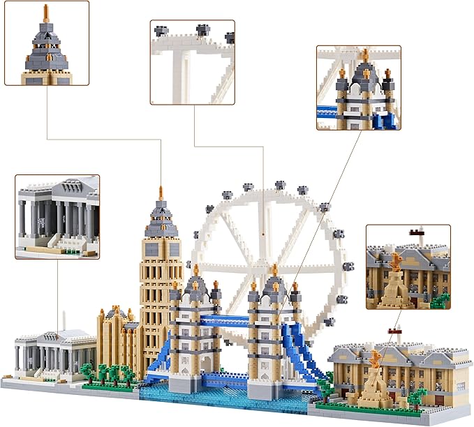 New Architecture London Skyline Building Set - Fun & Satisfying Model Kit with 3430pcs - Gift for Adults 14+ - Micro Mini Blocks