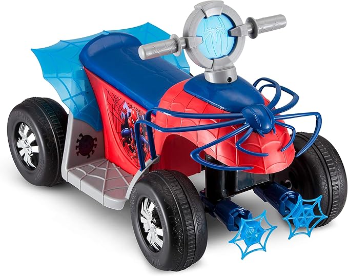Kid Trax Toddler Marvel's Spider-Man Premium Toddler Quad Ride-On, Kids 18-30 Months, 6V Battery and Charger Included, Max Weight 44 lbs, Red