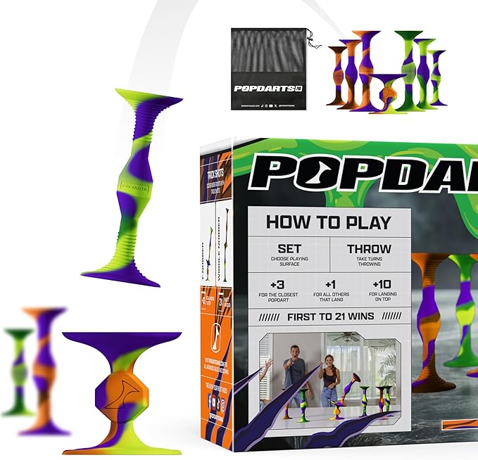 Popdarts PRO Pack Game Set (Halloween) - Indoor, Outdoor Suction Cup Throwing Game - Competition with a POP