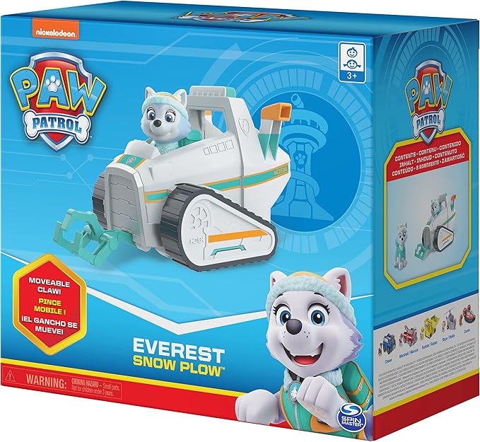 Paw Patrol, Everest’s Snow Plow Vehicle with Collectible Figure, for Kids Aged 3 and Up