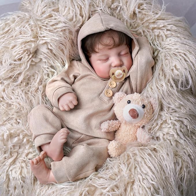 BABESIDE Lifelike Reborn Baby Dolls Boy - 17-Inch Soft Realistic-Newborn Baby Dolls Full Body Vinyl Anatomically Correct Real Life Baby Dolls with Toy Accessories for Kids Age 3 4 5 6 7 +