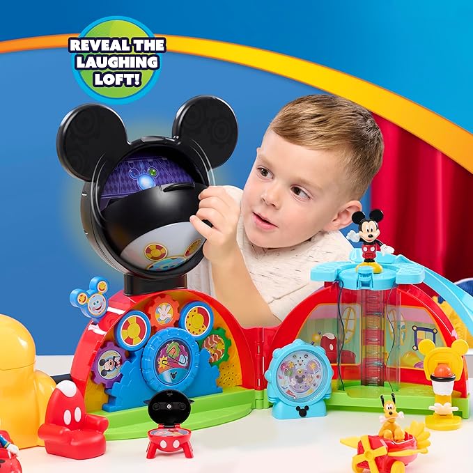 Disney Jr. Mickey Mouse Clubhouse Deluxe 28-inch Playset with Lights and Sounds, 16-Pieces, 3-inch Articulated Figurines, Toy for Fans, Boys, Kids, Ages 3 and Up by Just Play