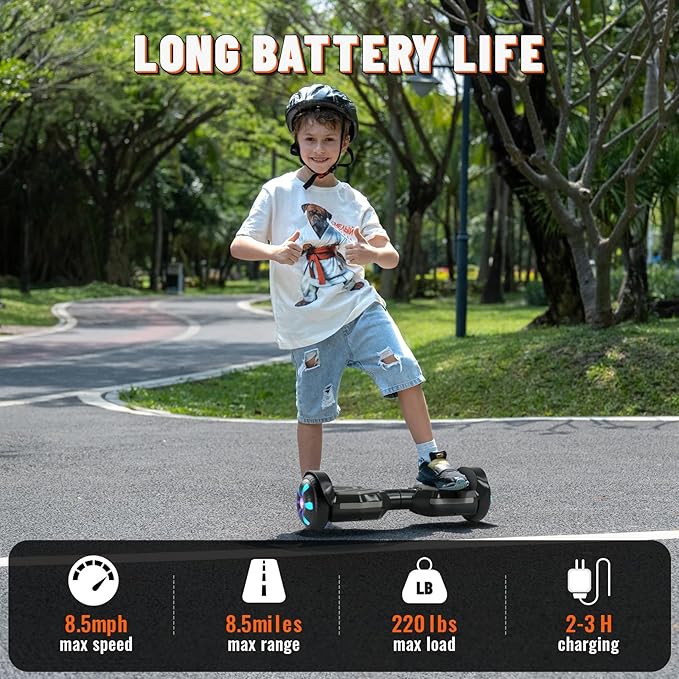 Scooter, Bluetooth Speakers and LED Light-Up Wheels, APP Control, Dual 250W Motors, 8.5 mph Max Speed & 8.5 Miles Max Range, Gifts for Kids Adults Girls Boys