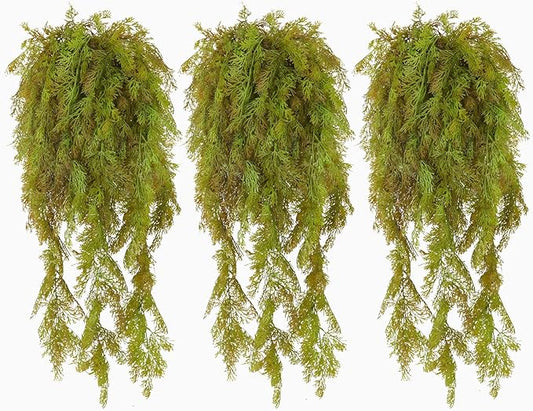 RECUTMS Christmas Artificial Plants Ferns Fake Vines Hanging Ivy Decor Plastic Greenery for Wall Indoor Outdoor Baskets Wedding Garland Pack of 3 (Autumn)