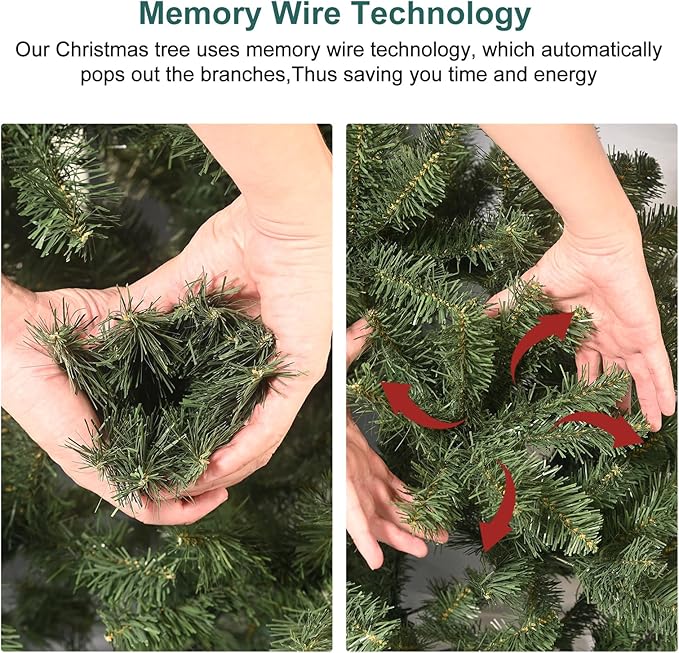 9 FT Artificial Skinny Christmas Tree,Unlit Blue Spruce Slim Pencil Xmas Tree with 2545 PE&PVC Mixed Branch Tips,Hinged Pine Tree with Metal Stand for Home Office Décor