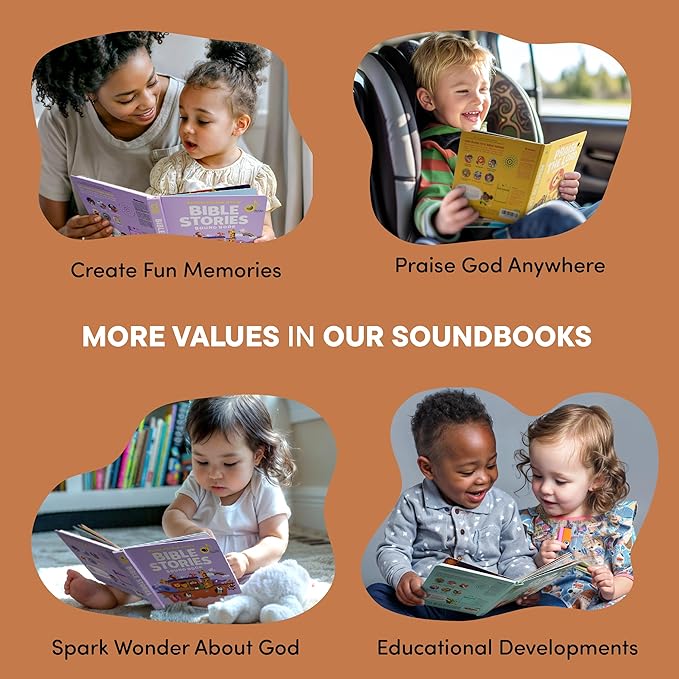 Praise The Lord Christian Sound Books for Kids - 6 Bible Songs - Christening, Baptism Gifts for Boys and Girls - Religious Toys, Interactive Music Books for Toddlers - Baby Dedication
