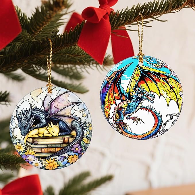 Dragon Christmas Ornament – Holiday & Christmas Decorations, Gifts for Dragon Lovers, Xmas Gift Ideas