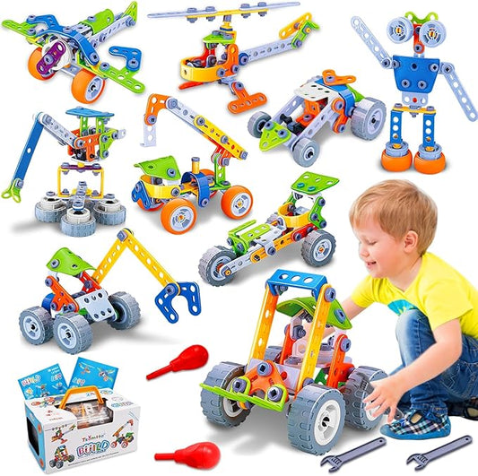 10 in 1 STEM Toys for 4 5 6 7 8+ Year Old Boy Girl Birthday Gifts Building Toys for Kids Ages 4-8 5-7 6-8 Educational Learning Stem Activities for Boys 3-5 4-6 8-10 Creative Games Christmas Idea Gift