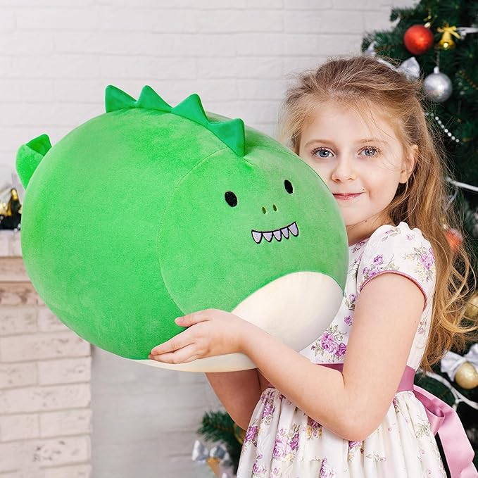 Wepop 20in Dinosaur Stuffed Animal Toys, Cute Giant Dino Pebble Plush Toy Throw Pillows Soft & Cuddly Plushies Dolls Birthday Gift for Kids