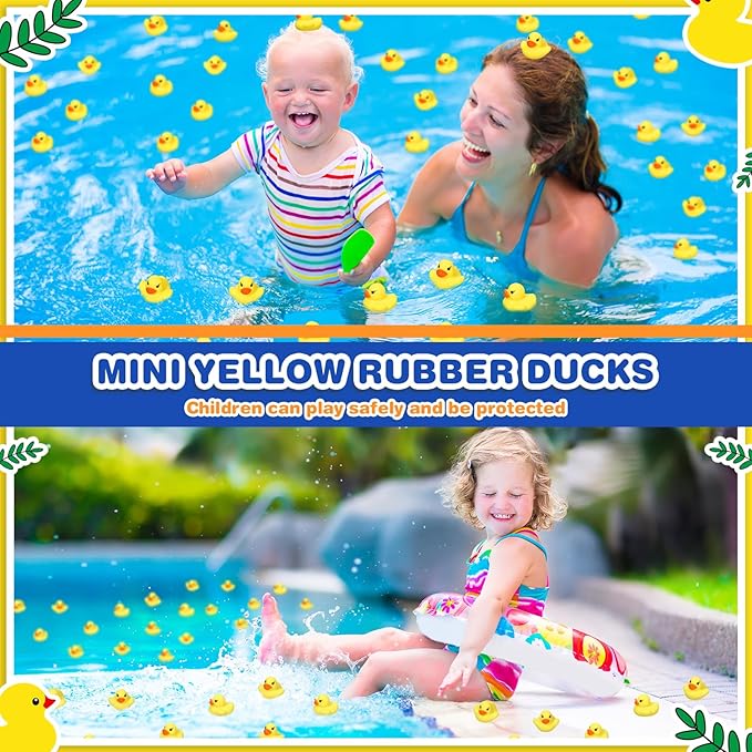 1500 Pcs Mini Rubber Ducks in Bulk Bath Toy Squeak Tiny Ducks for Kids Bathtub Shower Birthday Favors Party Decoration Gift, 1.57 x 1.57 x 1.18 Inches