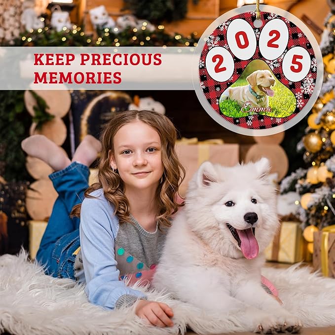 Personalized Dog Ornaments for Christmas Tree, Custom Pet Christmas Ornament 2025, Puppy 1st Xmas Gifts, Custom Dogs Ornament Christmas, Dog Lovers Gift for Christmas Tree Decoration