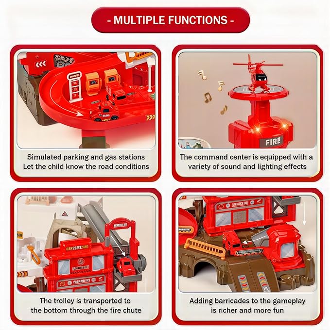 Construction Vehicle Toys Race Car Track for Kids Age 3-8 Train Set Best Birthday Gift with 4 Mini Engineering Cars