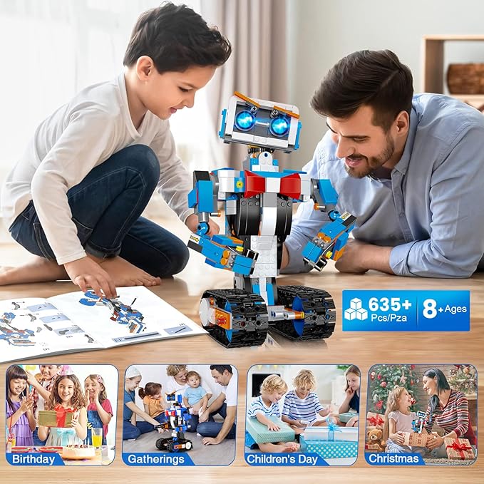 STEM Building Robot Toys for Kids 8-12, Educational Science Build Block Kits, Educational Remote Control Toy with App Control, Birthday Gift Ideas for Boys and Girls
