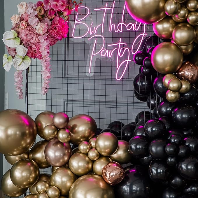 300 Pcs Latex Balloons Different Sizes 5/10/12/18 Inch Party Anniversary Balloons Bulk for Birthday Wedding Baby Shower Party Decoration(Black)