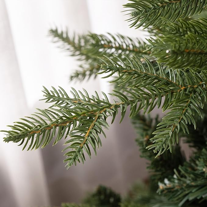 HOMCOM 6ft Artificial Christmas Tree with 1821 Tips, Foldable Metal Stand, Easy Assembly, Hinged Xmas Tree for Home, Office, Holiday, Green