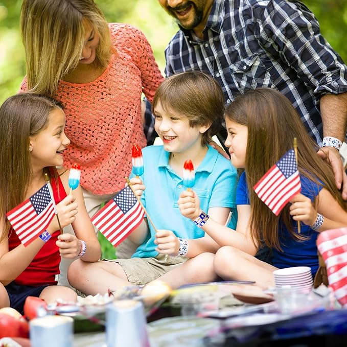 48 pcs 4th of July Slap Bracelets Toys, 4th of July Party Favors Supplies Patriotic Accessories Decorations