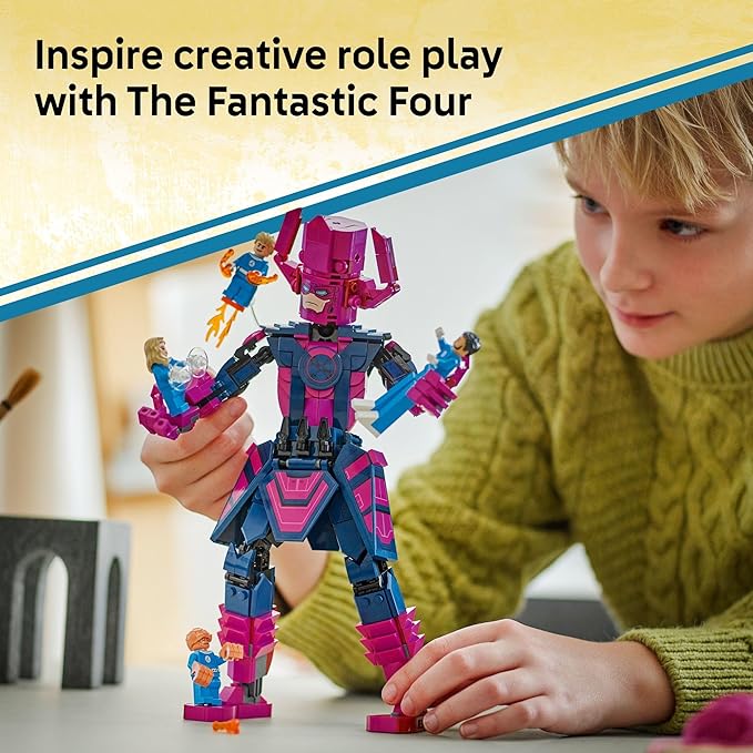 LEGO Marvel Fantastic Four vs. Galactus Construction Figure - Super Hero Building Toy - 4 Minifigures, Including The Thing, Invisible Woman and Human Torch - Gift for Kids, Boys and Girls, 9+ 76316