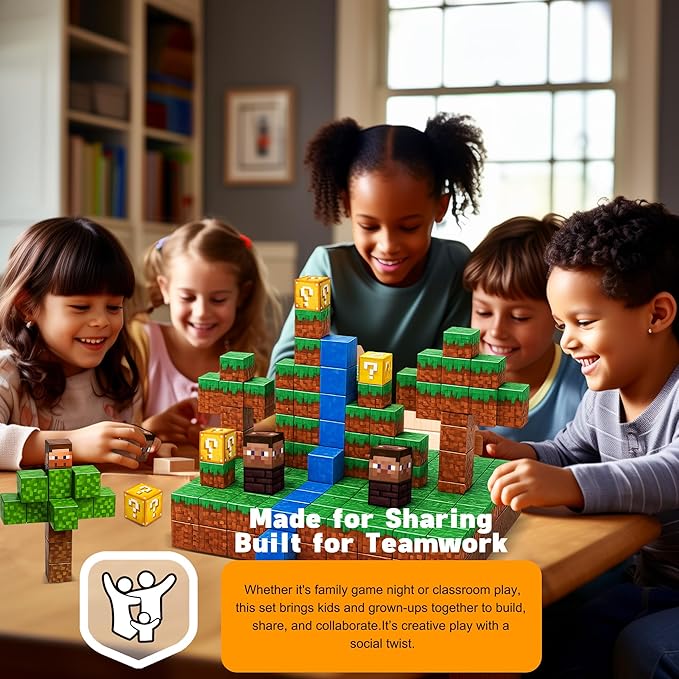 Magnetic Blocks 96PCS - River Scene Construction Cubes, STEM Preschool kit, Safe ABS no-Odor, CPC ASTM Certified, Travel-Ready Ages 3–12, Perfect for Birthday