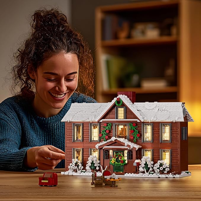 Little Women House Building Set with LED Light, Christmas Holiday Winter Snow House Kit, Compatible with Lego House Building Blocks Model Toys, Christmas or Festival Gifts (1445 PCS)