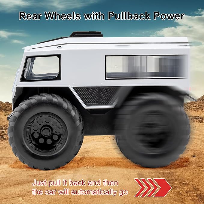 1:24 Sherp All Terrain Off Road Vehicle Diecast car Model, Collecting Diecast Pull Back Beach Motorcycle Toys Car for Kids Boys Girls (White)