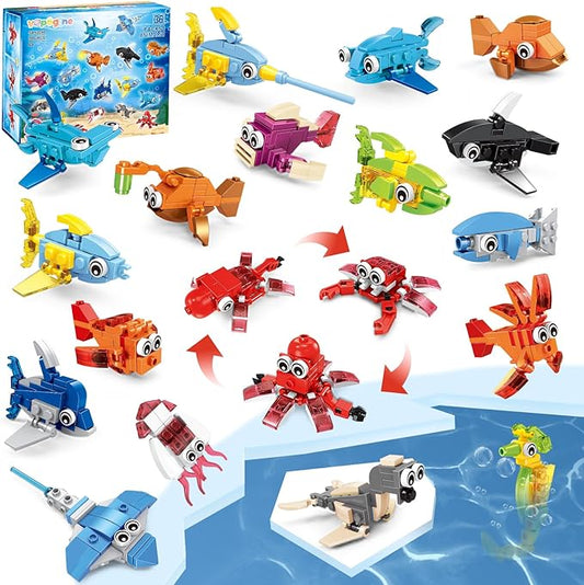 36 Packs Marine Animals Building Blocks Toy, Party Favors for Kids, 999PCS Building Set, Classroom Prizes, Goodie Bag Stocking Stuffers, Ideal for Boys and Girls Ages 6-12+