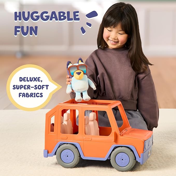 Bluey Big Heeler 4WD Big Car Toy, Interactive, Customizable Toddler Toy Car with Opening Hood Storage, Toddler Cars for Ages 3+
