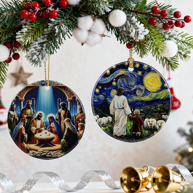 Nativity Scene Ornament | Christmas Ornaments, Christmas Tree Decorations, Holiday Hanging Decor, Christian Decor | Religious Gifts, Christian Gifts | Gift Exchange Ideas
