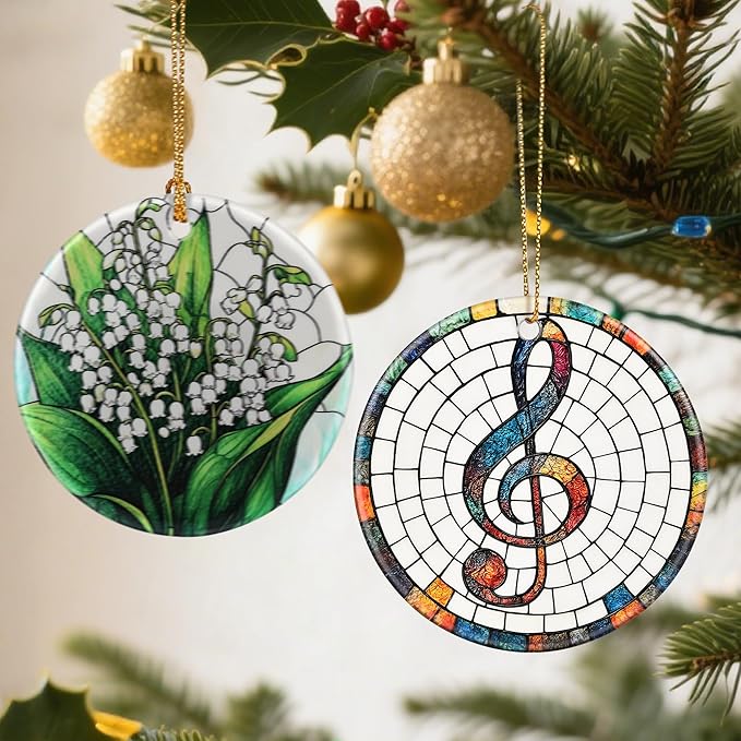 Musical Christmas Ornaments: Christmas Tree Ornaments, Holiday Decor for Musicians, Stocking Stuffers, Gift Ideas, Musician Gift, Music Teacher Gifts, Singer Gifts