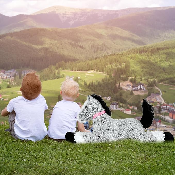 MaoGoLan Large Horse Plush Stuffed Animal for Kid, 3 ft Ridable Horse Plush Pillow, Soft Pony Toy, 33 inches