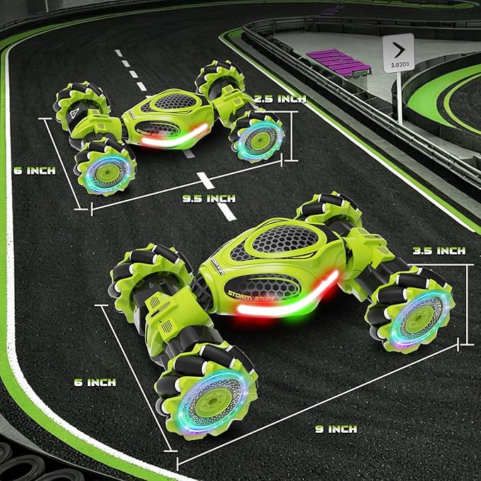 Hand Controlled RC Car, 2.4Ghz 4WD Gesture Sensing RC Stunt Car Toys for Boys and Girls Ages 6-12, 360° Rotating Drift Cars with Lights and Music, Ideal Birthday and Xmas Gift