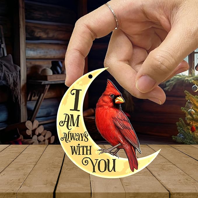 Memorial Cardinal Christmas Ornaments 2025 - Red Cardinal Suncatcher Ornament for Tree Decorations - Sympathy Gifts for Loss of Loved One, Memorial Gifts for Loss of Dad Mom Women Men