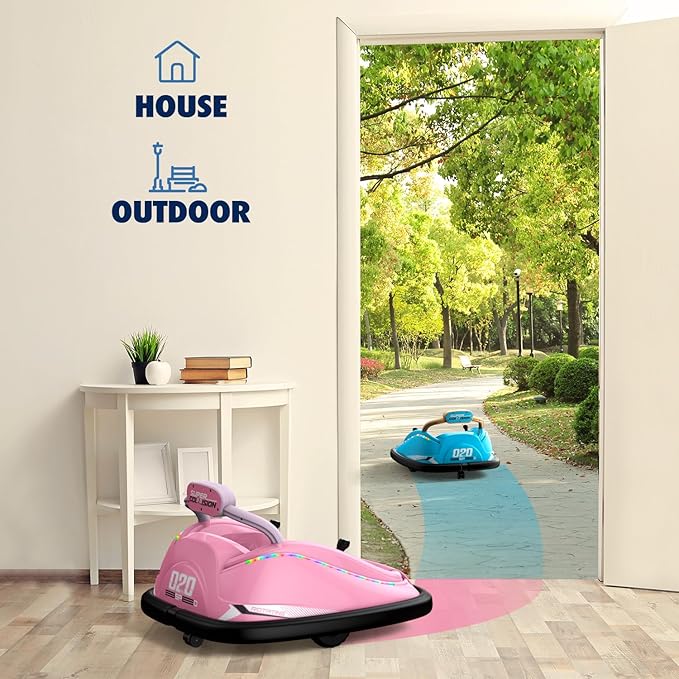 Bumper car, 12V Electric Kids-Bumper car Ride Toys with Remote and Music Function, Perfect Kids Gifts Baby Bumper car for Toddlers Ages 1-6 for Birthday, Children's Day, and Christmas,Red