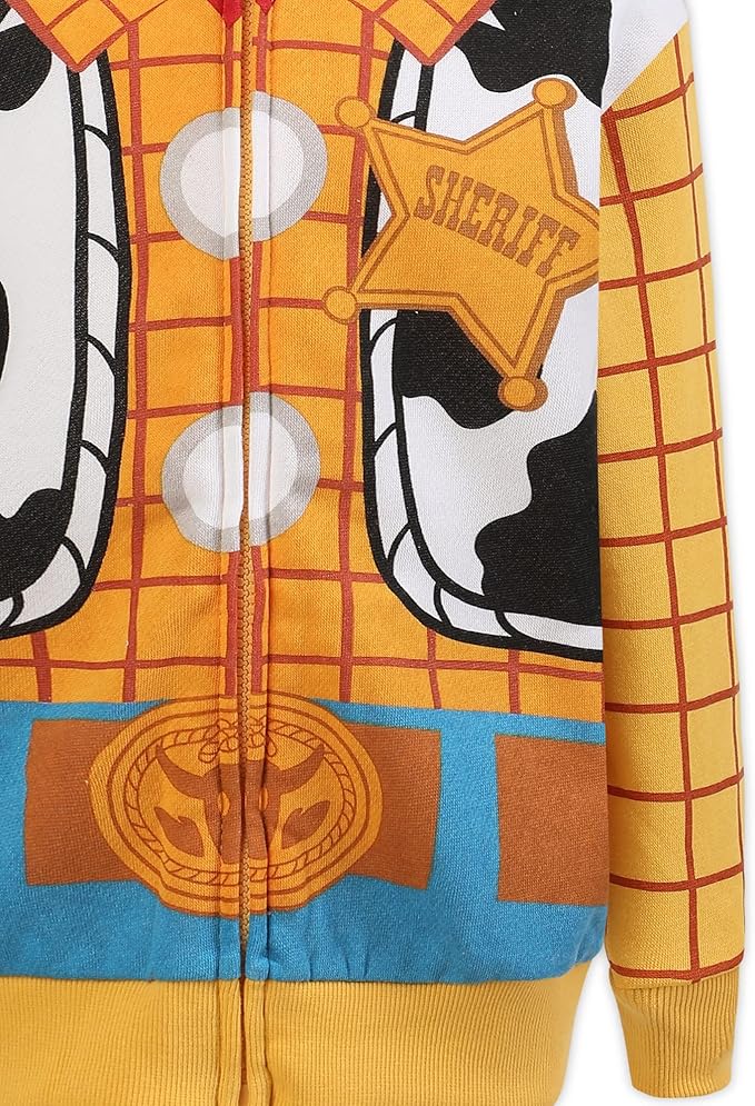 Disney Toy Story Woody or Buzz Lightyear Boys Zip Up Hoodie for Toddler and Little Kids