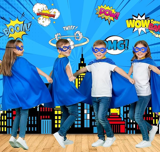 D.Q.Z Superhero-Capes for Kids 20 Sets, Group Super Hero Costume Toys for 3-10 Boys Girls Halloween Birthday Gifts