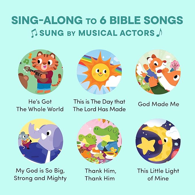 God Made Me Christian Sound Books for Kids - 6 Bible Songs - Christening, Baptism Gifts for Boys and Girls - Religious Toys, Interactive Music Books for Toddlers - Baby Dedication