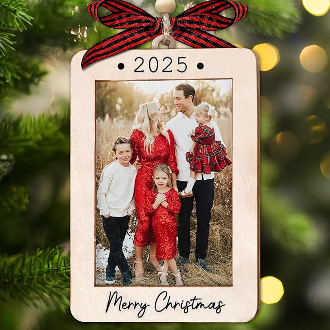 2025 Christmas Ornament Picture Frame - Family Photo Frame Ornaments - Picture Frame Ornament For Tree - Merry Christmas Ornaments With Picture Insert - Christmas Gift For Family, Friends