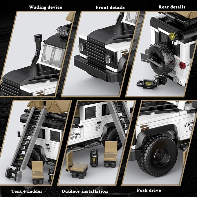 Off-Road Vehicles Car Building Toy with Collectible Storage Box(676 Pcs) 1:32 Model,Compatible with Adult Collectible Model Cars Kits to Build for Ages 8-16 Boys Kids Hobbyist&Collector