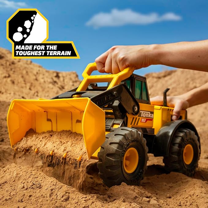 Tonka Steel Classics Front Loader - Made with Steel & Sturdy Plastic, Yellow Toy Construction Truck, Boys and Girls, Kids, Toddlers, Ages 3+