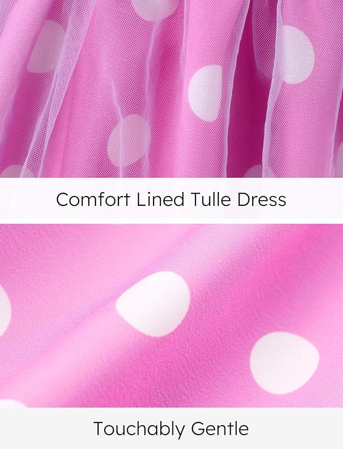 Disney Frozen Elsa Princess Cinderella Ariel Jasmine Rapunzel Baby/Toddler Dress, Ruffle Long-Sleeve Mesh Overlay Tulle Dress