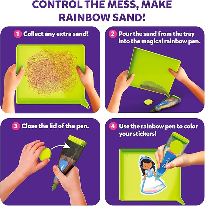 Skillmatics Sand Art Activity - Unicorns & Princesses, Create & Stick 50+ Colorful Stickers, Craft Kits & Supplies for Kids, Gifts for Girls & Boys Ages 4, 5, 6, 7, 8, 9, 10