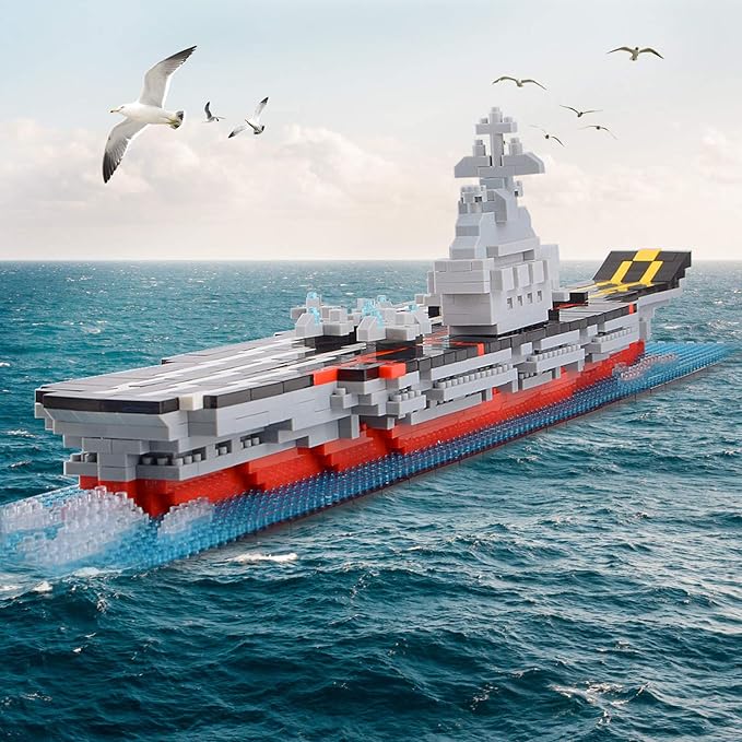 Building Blocks Set Aircraft Carrier Model Micro Mini Blocks 1300 Pieces Building Bricks