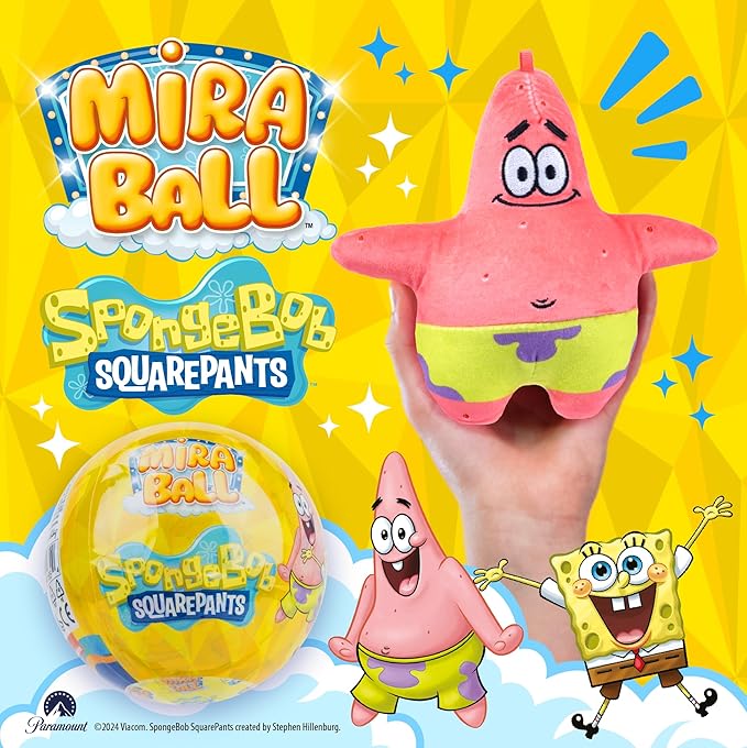 Spongebob Collectible Blind Box for Kids Aged 3+ - Plush Blind Box Mystery Toy with Mini Figures/Squishy Toy - Ideal Stocking Stuffers, Goodie Bag Stuffers, Toy Gift Ideas (4-Pack)