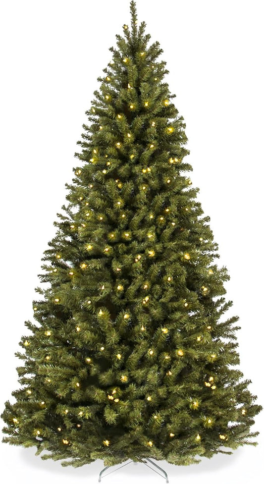 Best Choice Products 9ft Pre-Lit Spruce Artificial Holiday Christmas Tree for Home, Office, Party Decoration w/ 900 Incandescent Lights, 2028 Branch Tips, Easy Assembly, Metal Hinges & Foldable Base