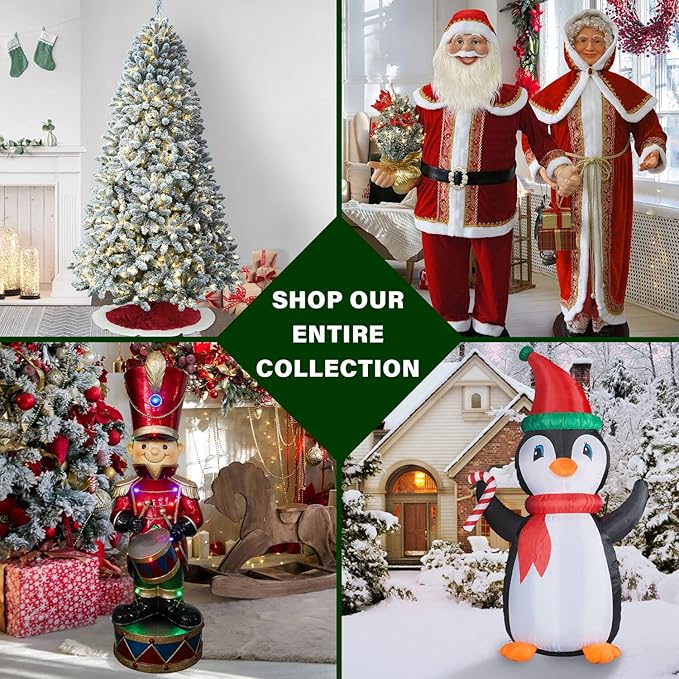 Fraser Hill Farm 9-Ft. Woodside Pine Artificial Christmas Tree with Stand and No Lights, Unlit Foldable Fake Christmas Tree with Realistic Foliage for Home Decoration