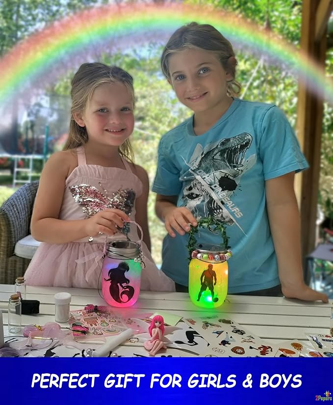 Make Your Own Sports Night Light Lantern Jar Arts & Crafts For Boys And Girls, Football, Soccer, Basketball, Tennis & Baseball Gifts For Kids, DIY Art Kit Age 4 5 6 7 8-12, Best Kids Birthday Present