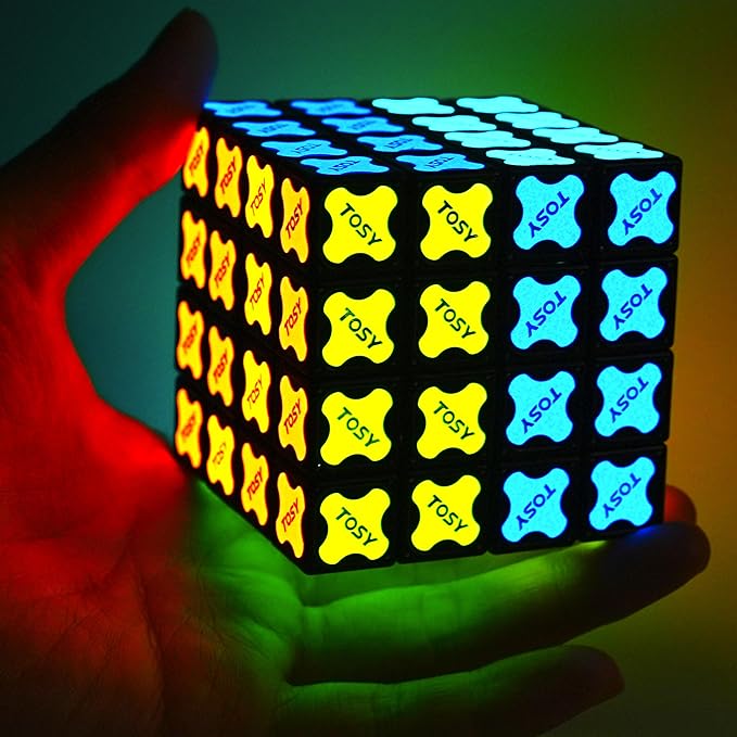 TOSY Magnet Cube 4x4 - 560 Magnets, 70 Blocks, 8 in 1 Toy: Puzzle Cube Game, Creative Building Blocks, Transformable Fidget Spinner, Infinity Cube, Magnet Tiles, UV Flashlight, Glowing STEAM Toy