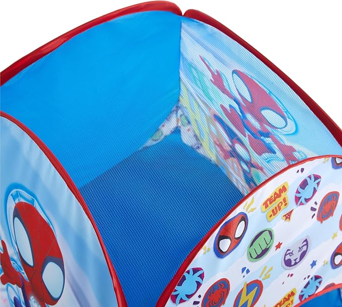 Marvel Spidey and His Amazing Friends 3 Piece Adventure Slumber Set,Pop-Up Play Tent,Pillow & Flashlight,Fun Playhouse for Kids Ages 3