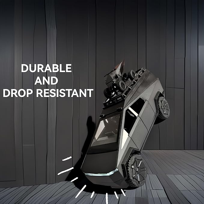 1:24 Camping RV Car Model Toys, Pickup Trailer RV Metal Pick-Up Truck Trailer Toy with Motorcycle Pickup Truck Model with Sound Light Pull Back and Super Realistic Exterior Vehicle Gifts（Dark Grey