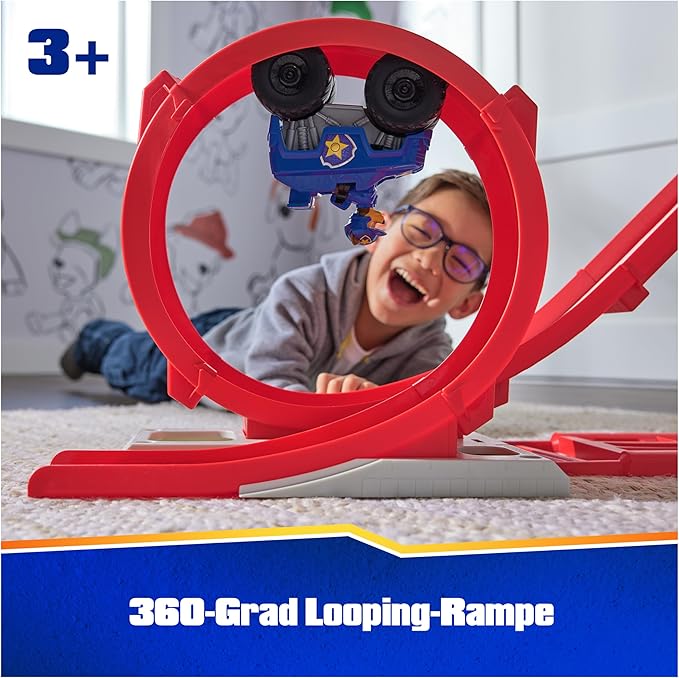 PAW Patrol: Rescue Wheels Super Loop Tower HQ, with Light, Sound, Vehicle Launcher, Chase Action Figure & Toy Truck, Kids Toys for Boys & Girls Age 3+